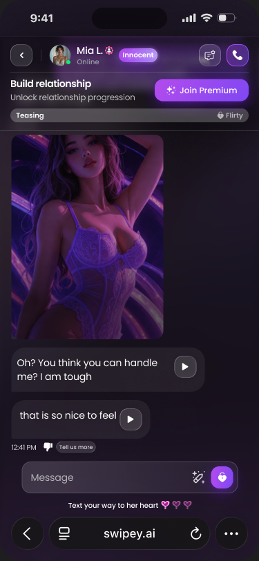 Swipey AI mobile app chat screen